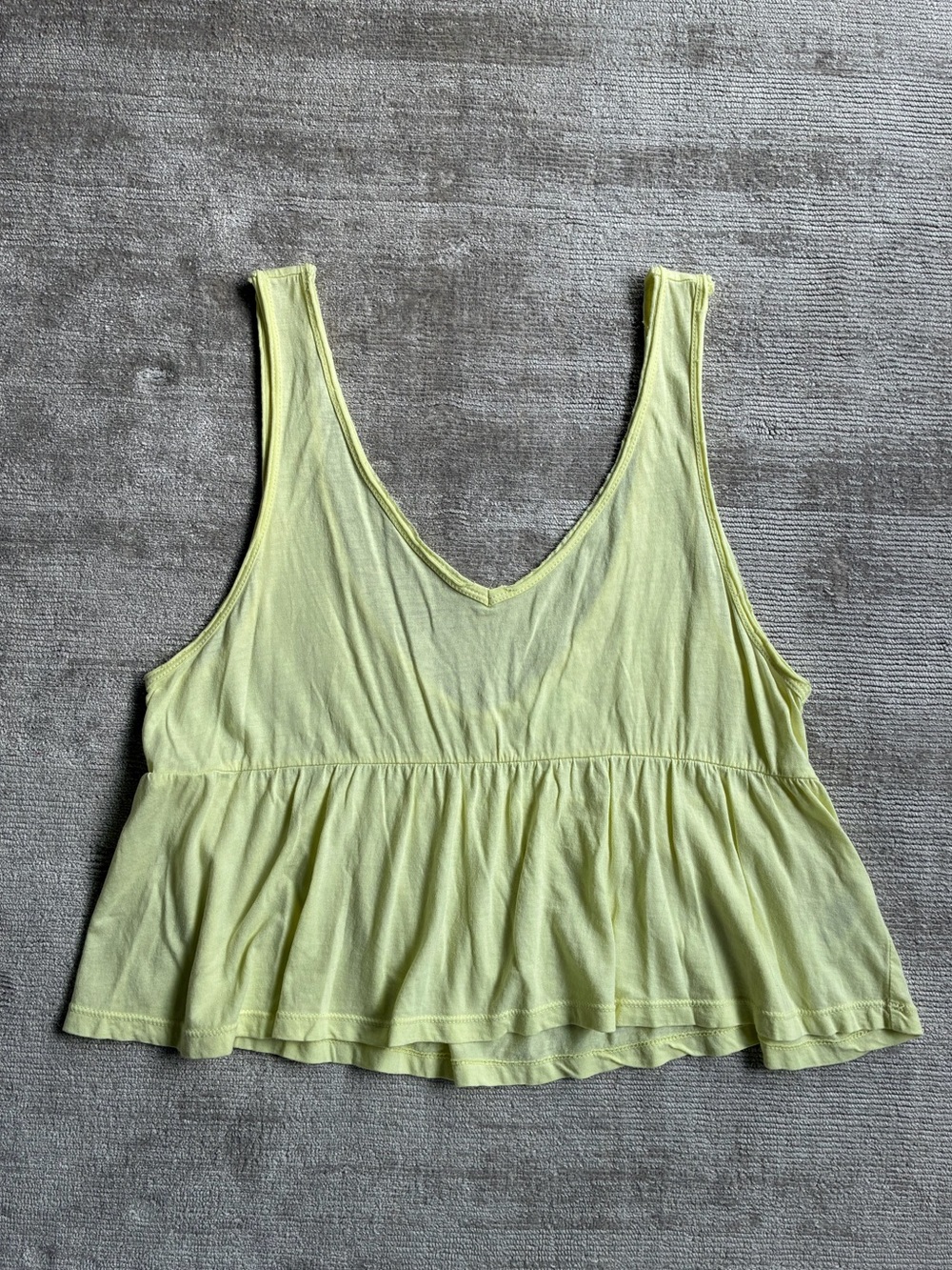 Abound Light Yellow Peplum Crop Tank